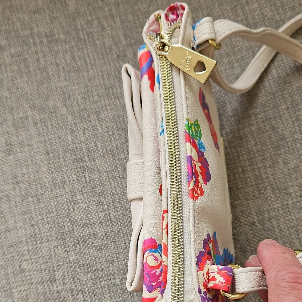 Betsey Johnson Cream and Multicolor Floral Crossbody Bag - Picture 11 of 14